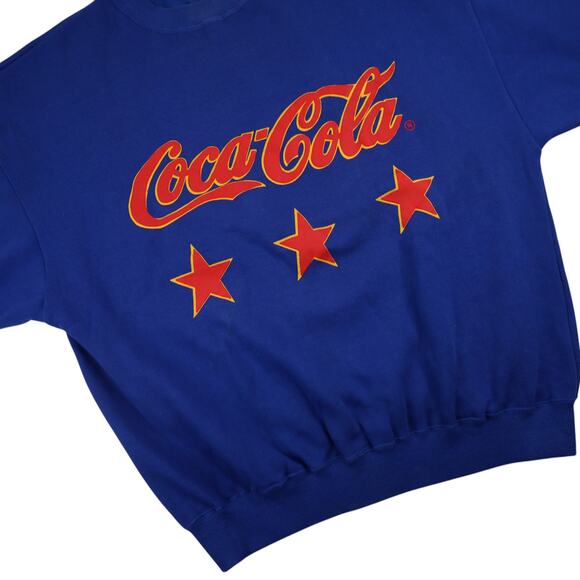 Vintage 90s Coca Cola Spellout Short Sleeve Sweatshirt - Picture 3 of 9